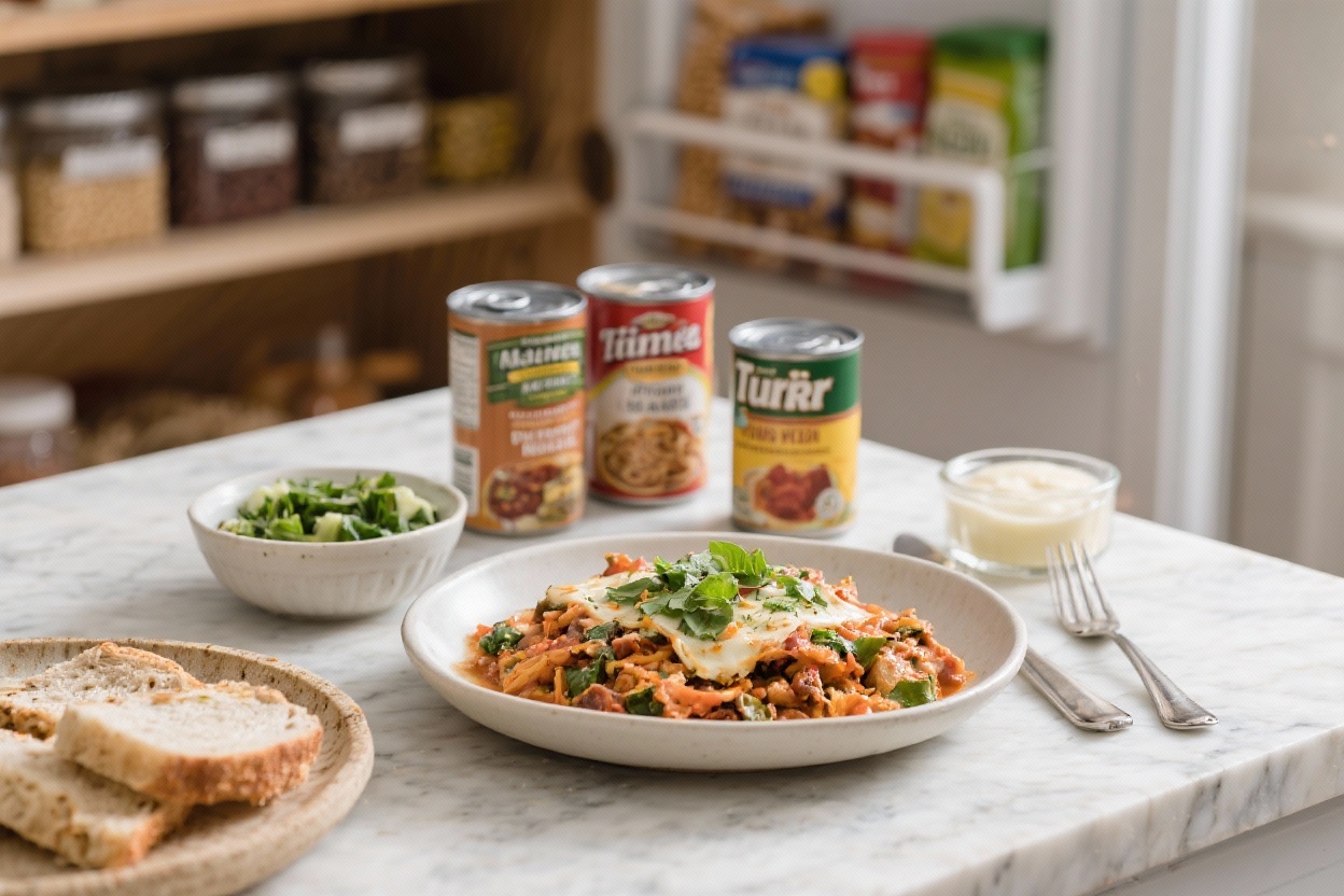 Simple weeknight meals with pantry staples - That’s where your pantry steps in: a few cans, some dry goods, and a couple of fridge basics can tur