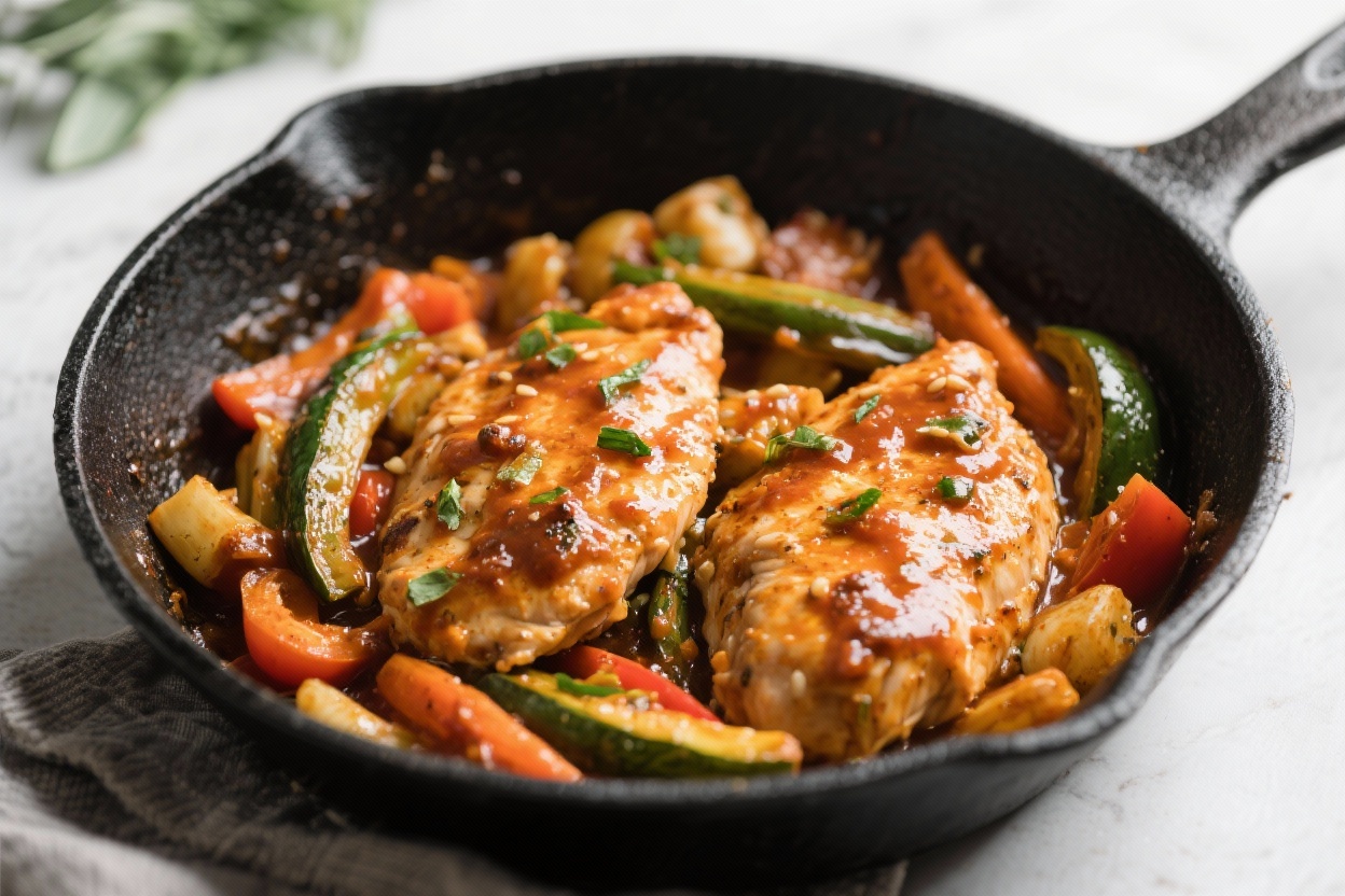 30 minute skillet dinner recipes - Think juicy chicken, tender veggies, and a punchy sauce—all in one pan with minimal cleanup