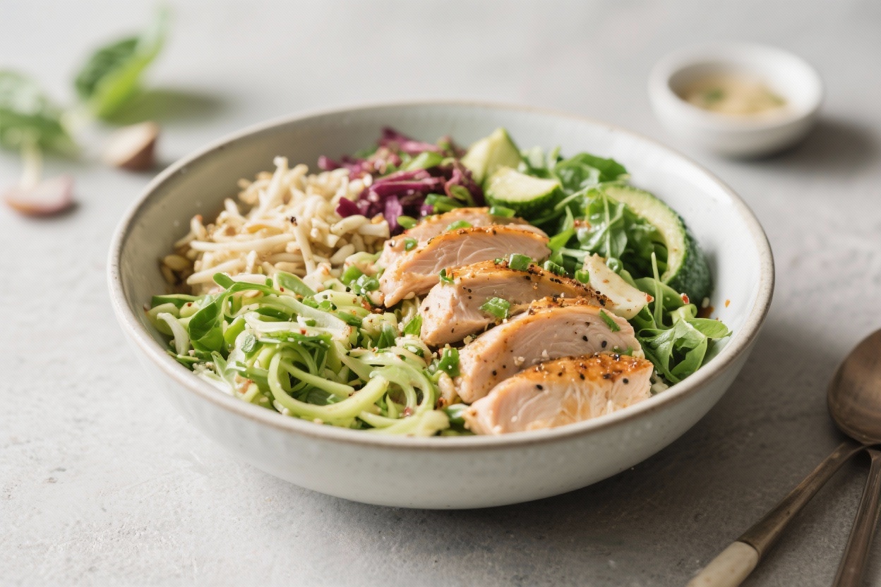 Light meals that keep you full - This recipe gives you exactly that: a balanced bowl with lean protein, fiber, healthy fats, and fres