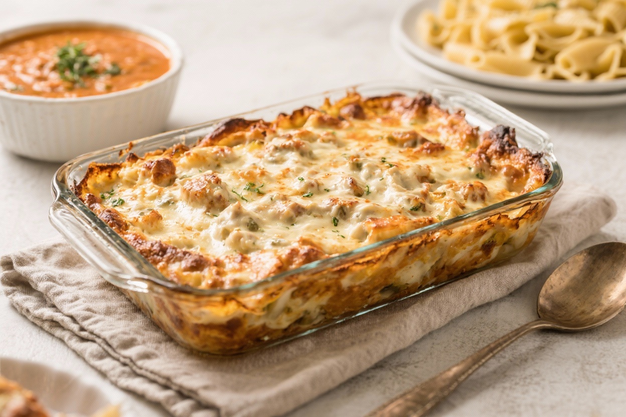 Make ahead comfort meals - Think creamy casseroles, hearty soups, and baked pastas that hold up well in the fridge or freezer