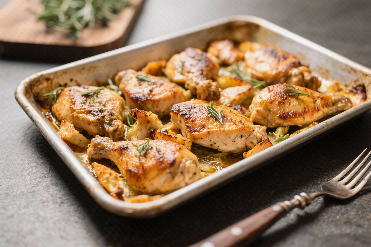one pan chicken tray bake